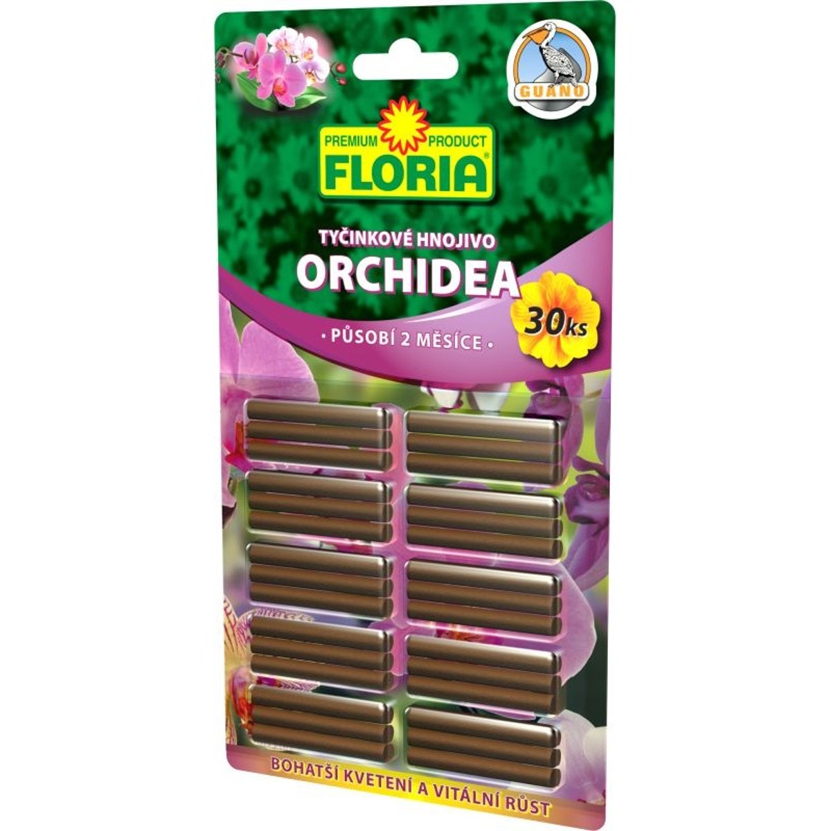 Tyčinkové hnojivo pro orchideje s aktivátorek kvetení - 30ks
