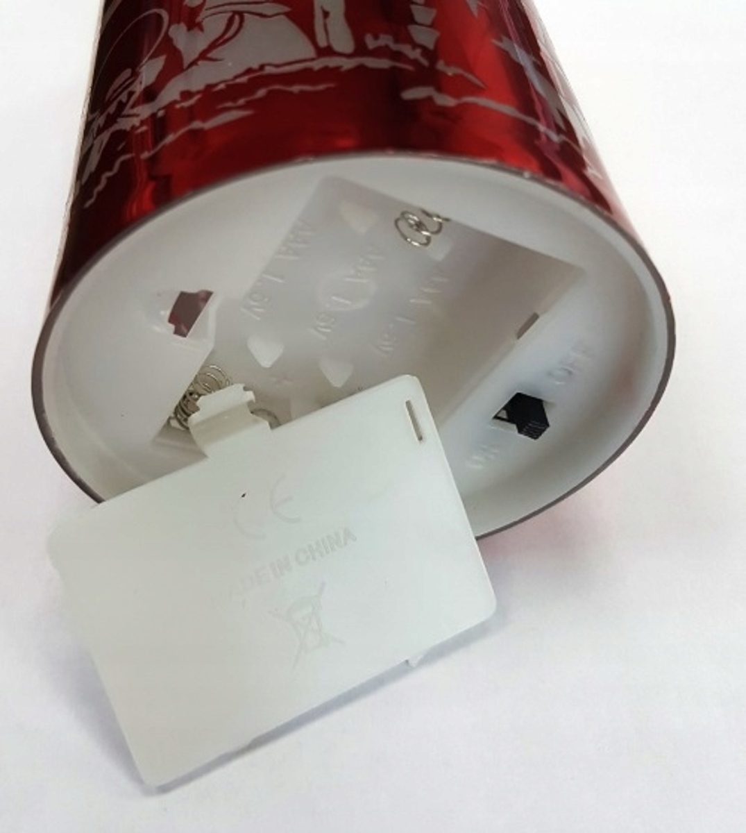 Elektrická svíčka stříbrná LED - křesťanský motiv