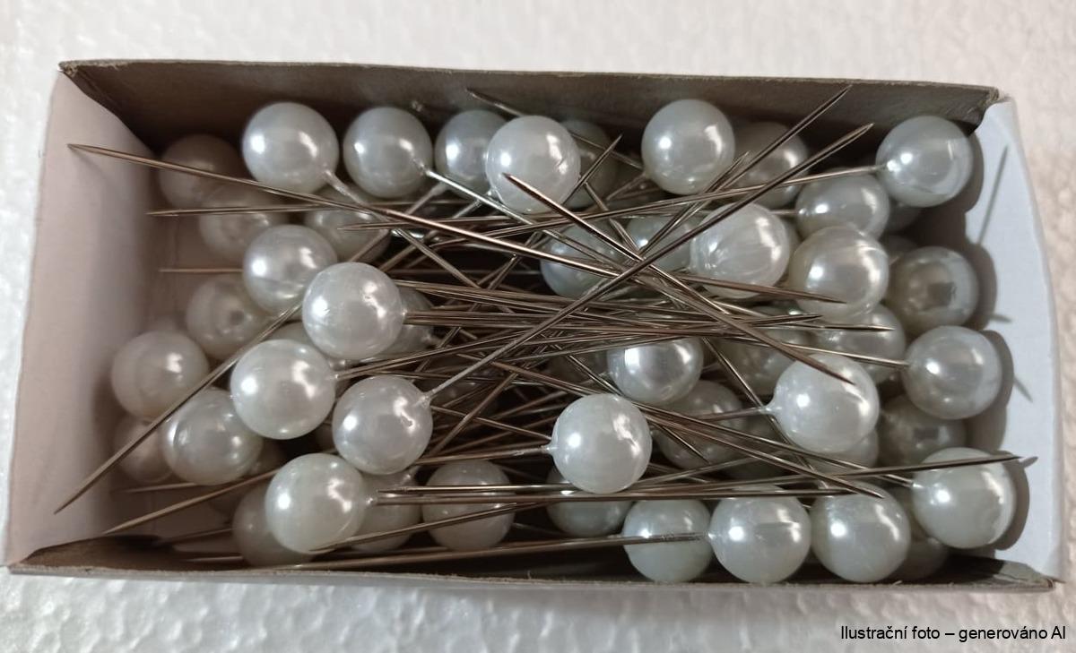 Dekorativní špendlík s perleťovou hlavičkou - 10mm