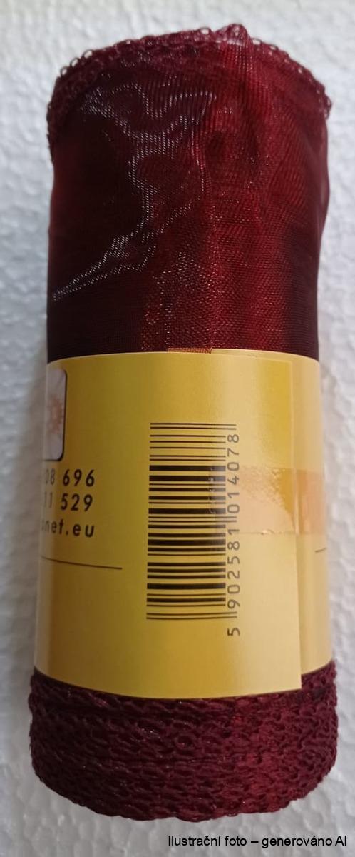 Organza (stuha) dekorační - bordó 12cm x 8m