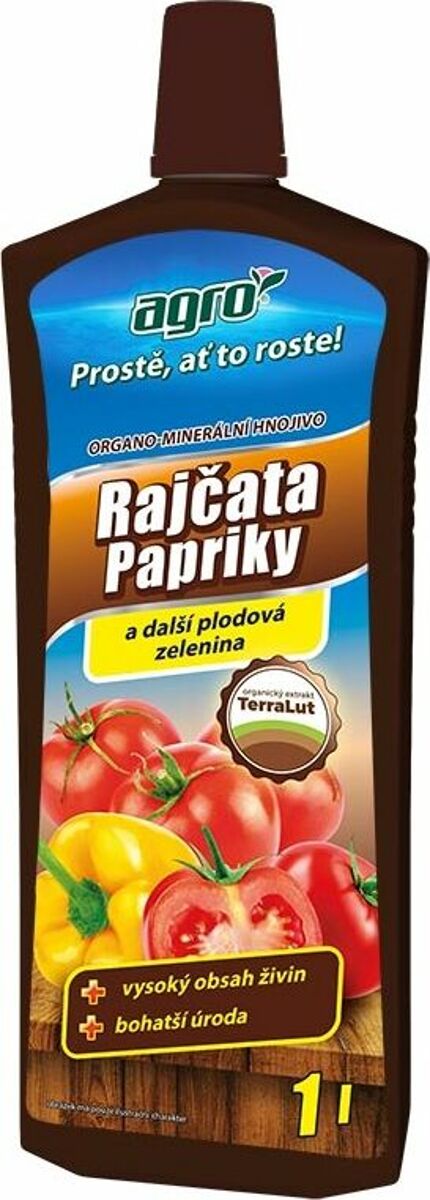 Organo-minerální kapalné hnojivo na rajčata, papriky a okurky AGRO 1L