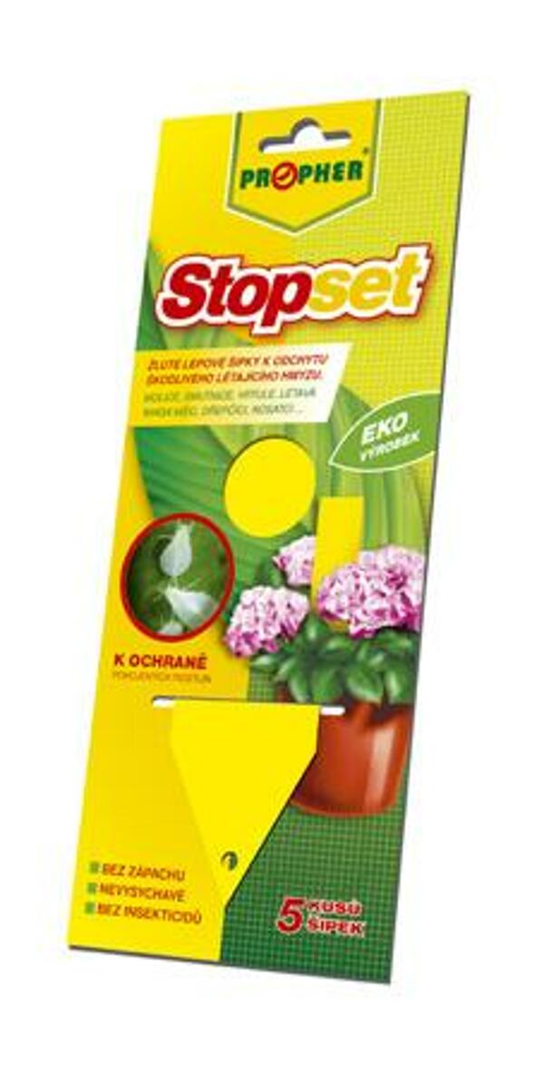 Stopset žluté lepové šipky k odchytu létajícího hmyzu - 5ks