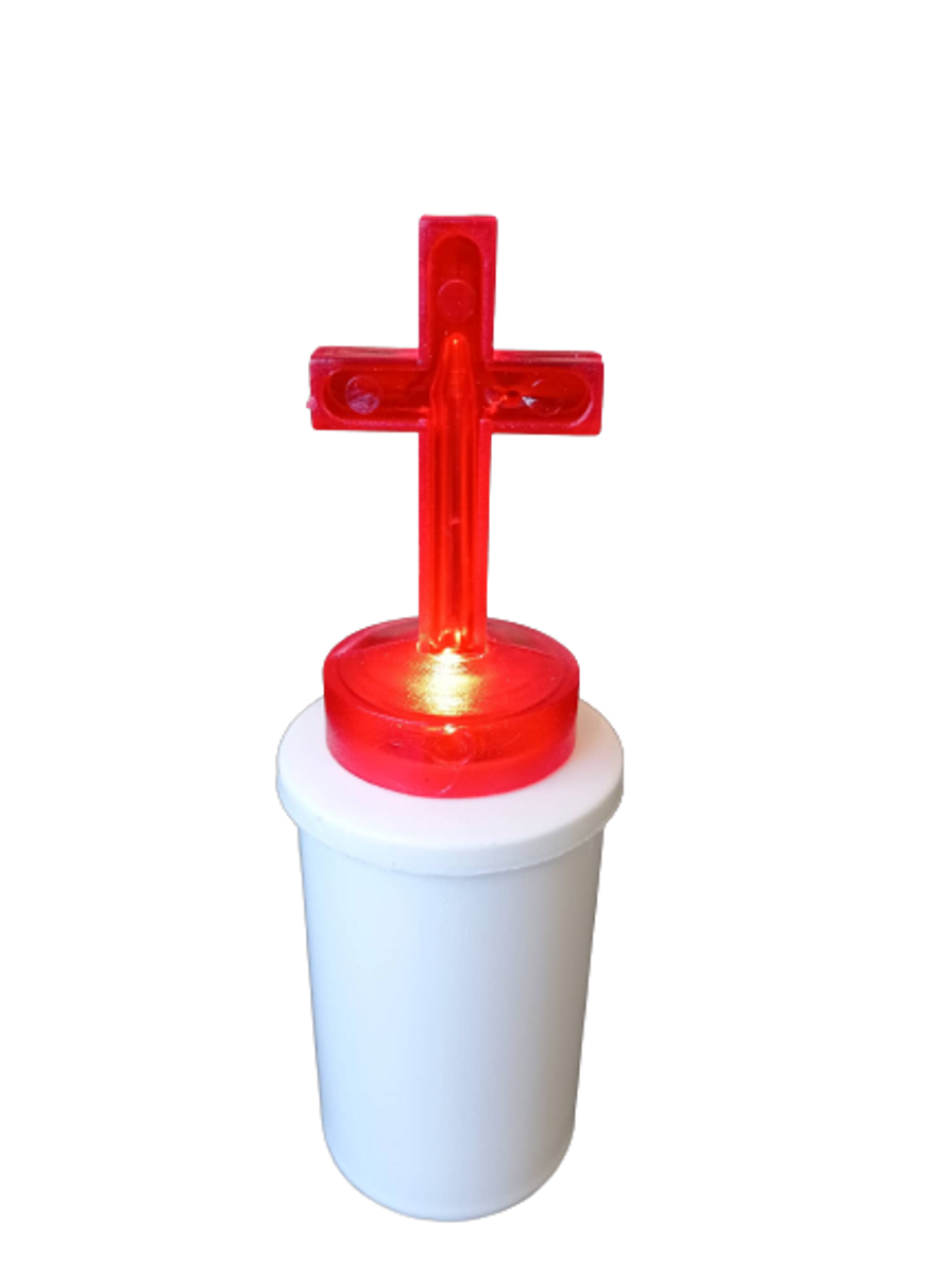 Led elektrická svíčka LUMENS kříž - červený