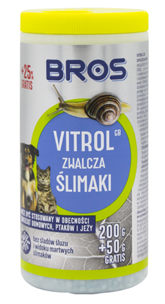 Přípravek Vitrol proti slimákům BROS 250g + 50g ZDARMA - neškodí domácím mazlíčkům