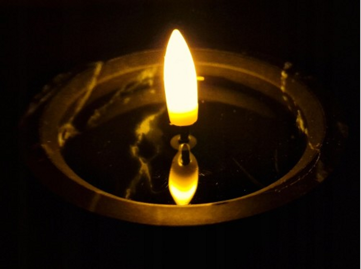 Led elektrická svíčka s mramorovým efektem oval - ČERNÁ