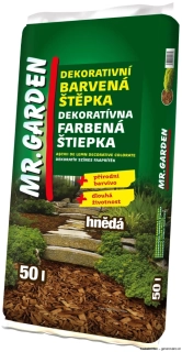 Dekorativní barevná mulčovací kůra - štěpka Mr.Garden hnědá 50L