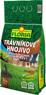 Trávníkové hnojivo s účinkem proti krtkům 2v1 Floria 2,5kg