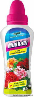 Kapalné hnojivo Agro pro pelargonie - muškát a jiné balkónové květiny 500 ml
